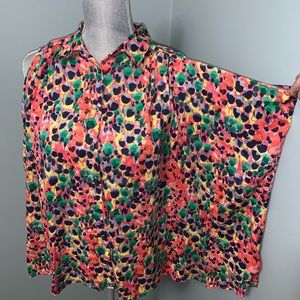 GAP size small flowy sleeveless button down print summer blouse